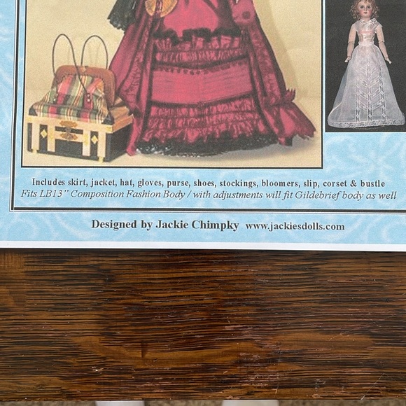 Visiting Costume for 16" French Fashion Doll, sewing pattern by Jacki Chimpky - Picture 2 of 5